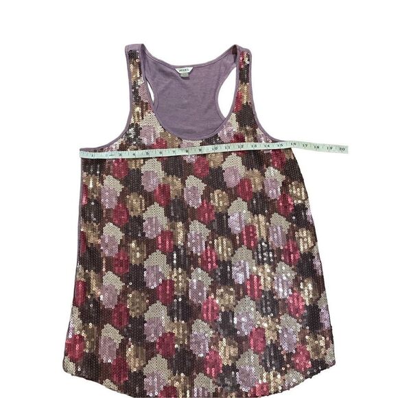 SEQUIN Fossil gold purple silver all-over sequin tank Small y2k vintage retro f… - Picture 4 of 7